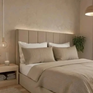 Cabeceira Para Cama Box Queen Estofada Modular 160x45cm Bege