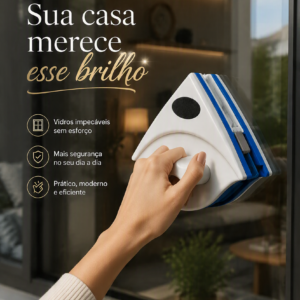 Limpador de Vidro Magnético Dupla Face — Rodo Mágico